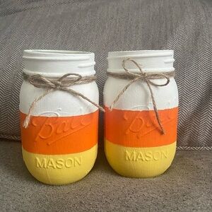 Candy corn mason jars set